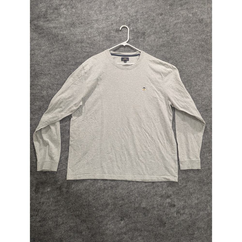 Brooks Brothers 346 Men's Gray Long Sleeve Crew Neck Cotton T-Shirt Size XXL